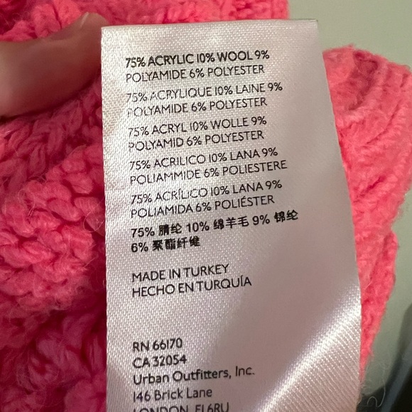 Anthropologie Vibrant Pink Cable Knit Turtleneck Sweater - Picture 5 of 5